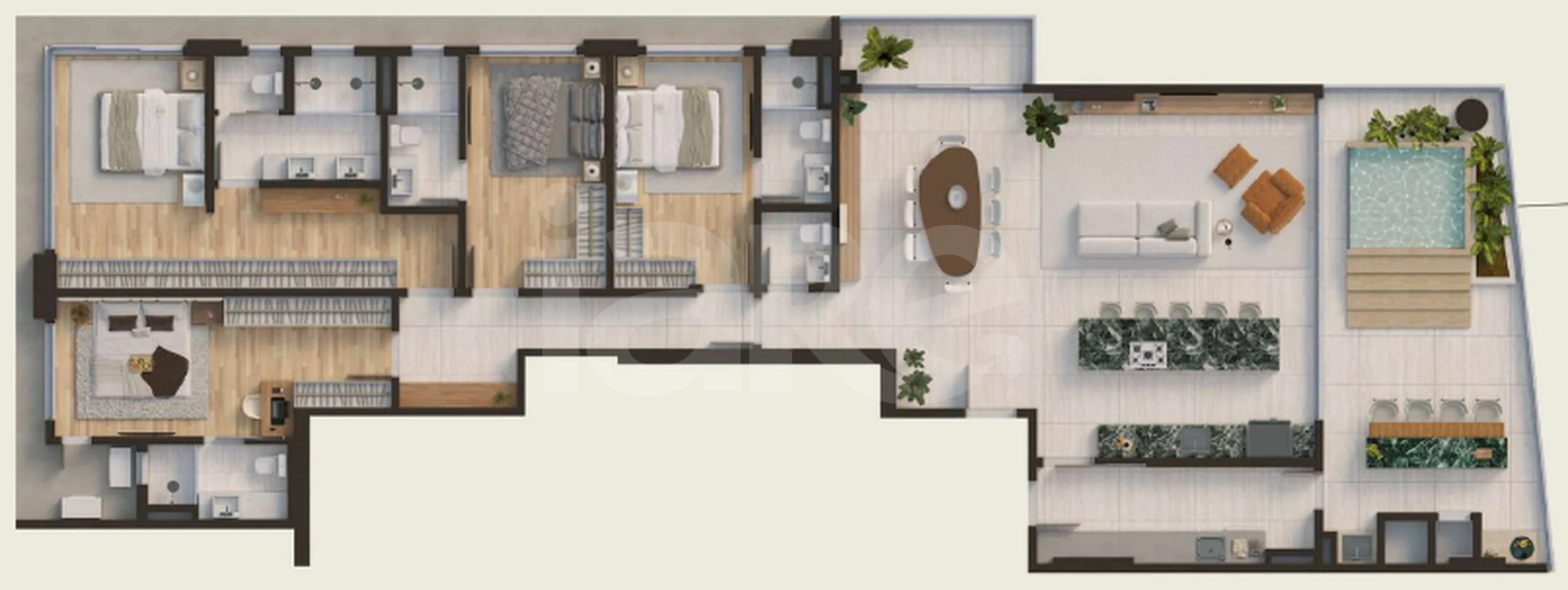Planta — Apartamento 216 m²