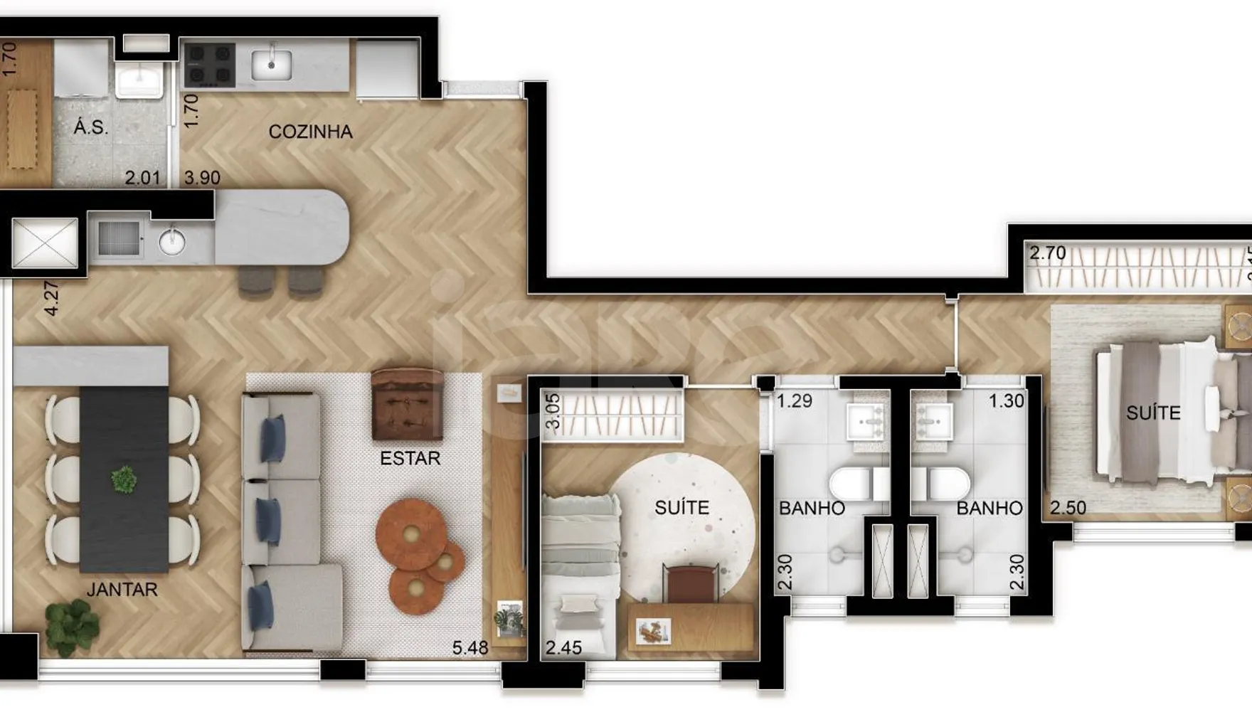 Planta — Apartamento 81 m²