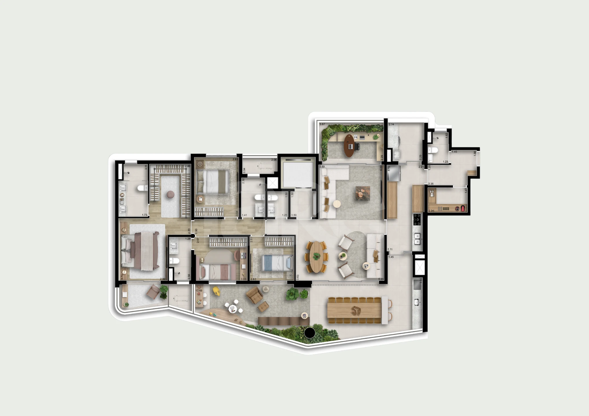 Planta — Planta 216m² - 3 suites