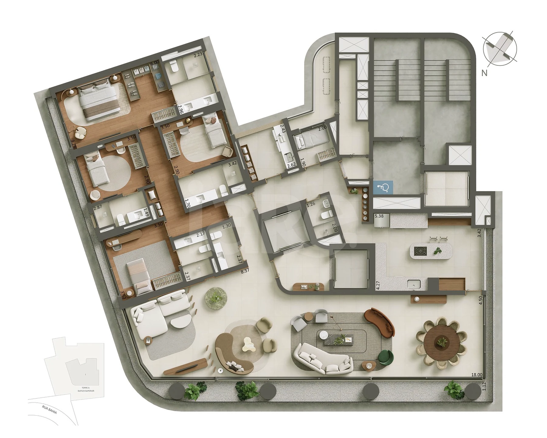 Planta — Apartamento 352 m²
