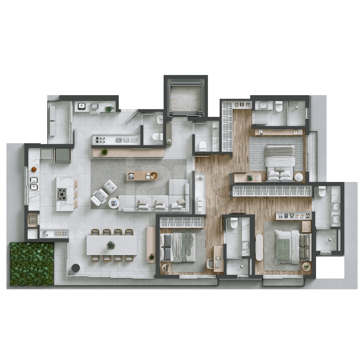 Planta — Apartamento 165,66 m²