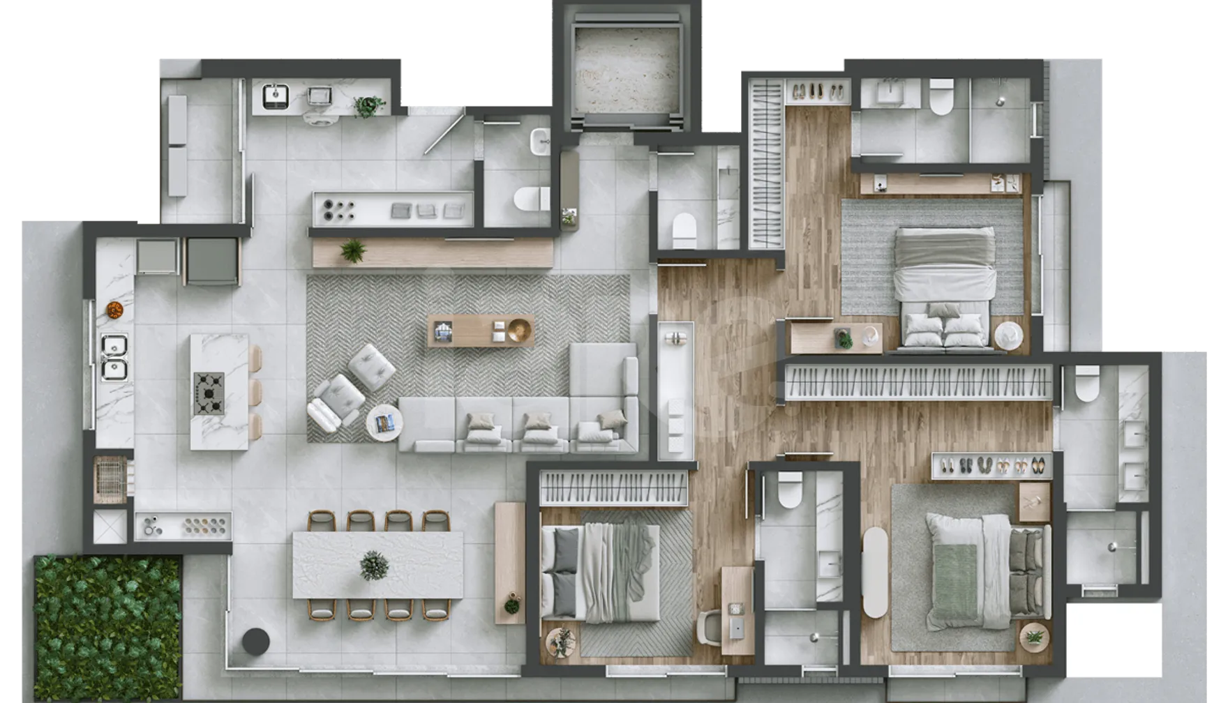 Planta — Apartamento 165,66 m²