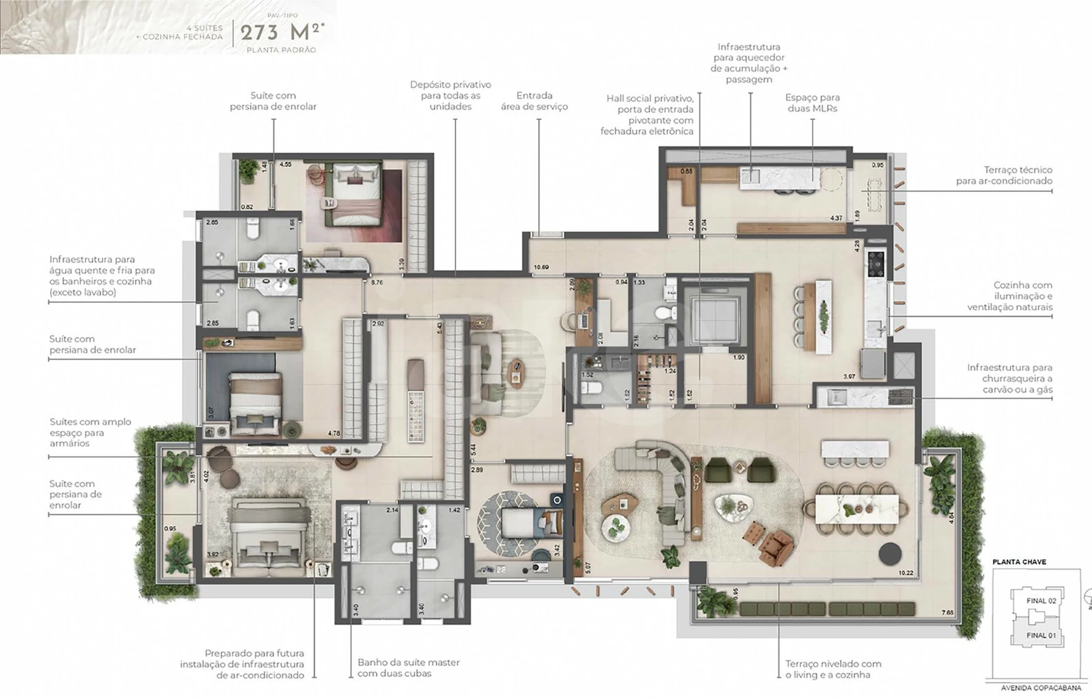 Planta — Apartamento 272,62 m²