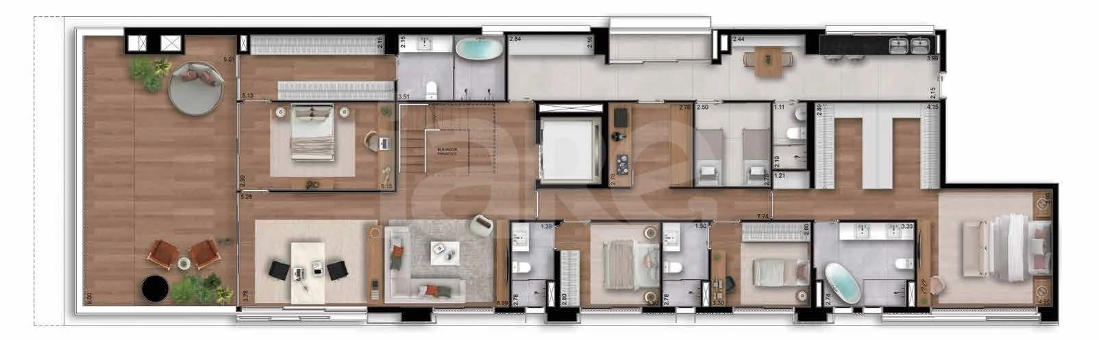 Planta — Cobertura Duplex 564,28 m²