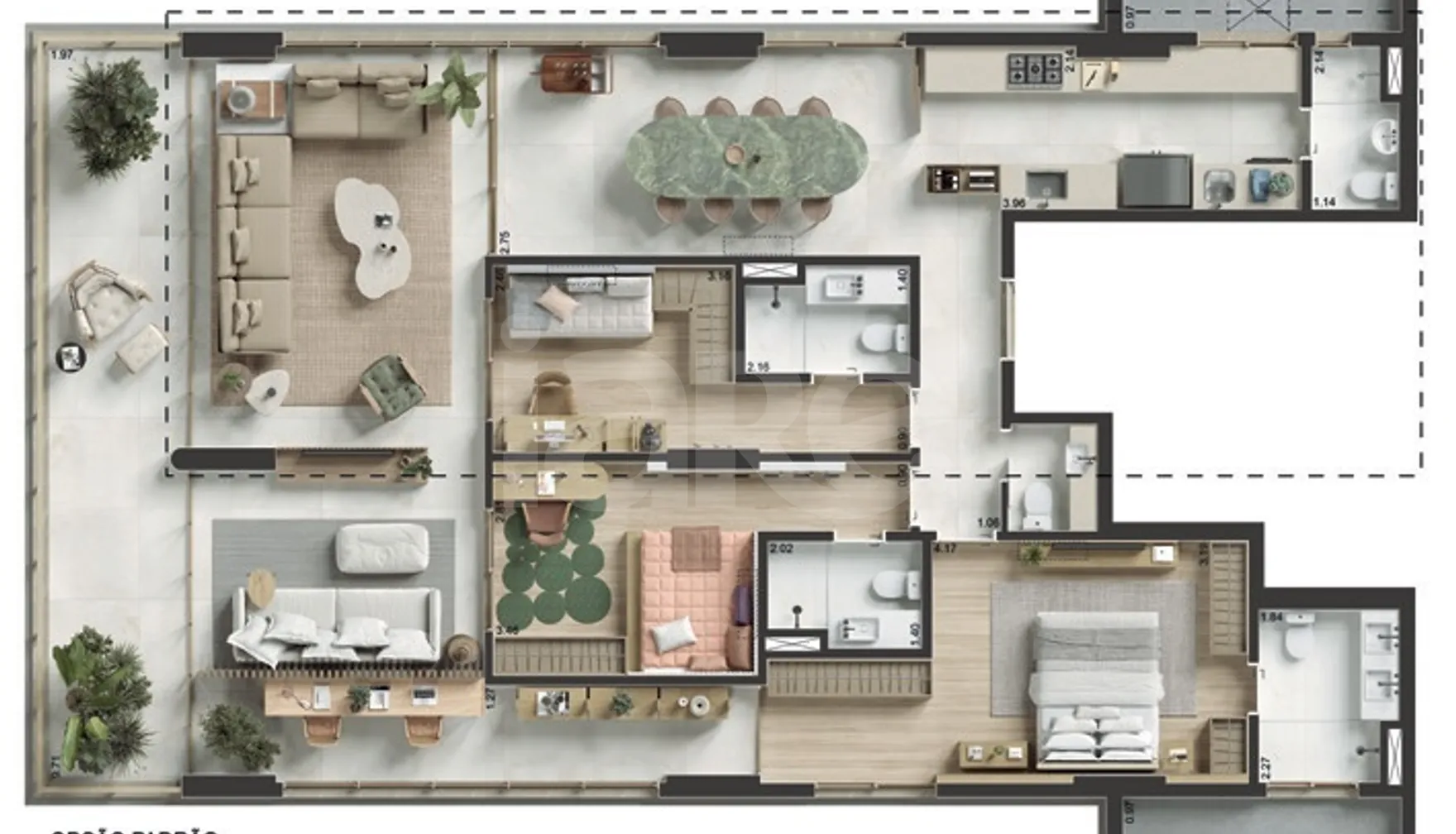 Planta — Apartamento 167,07 m²