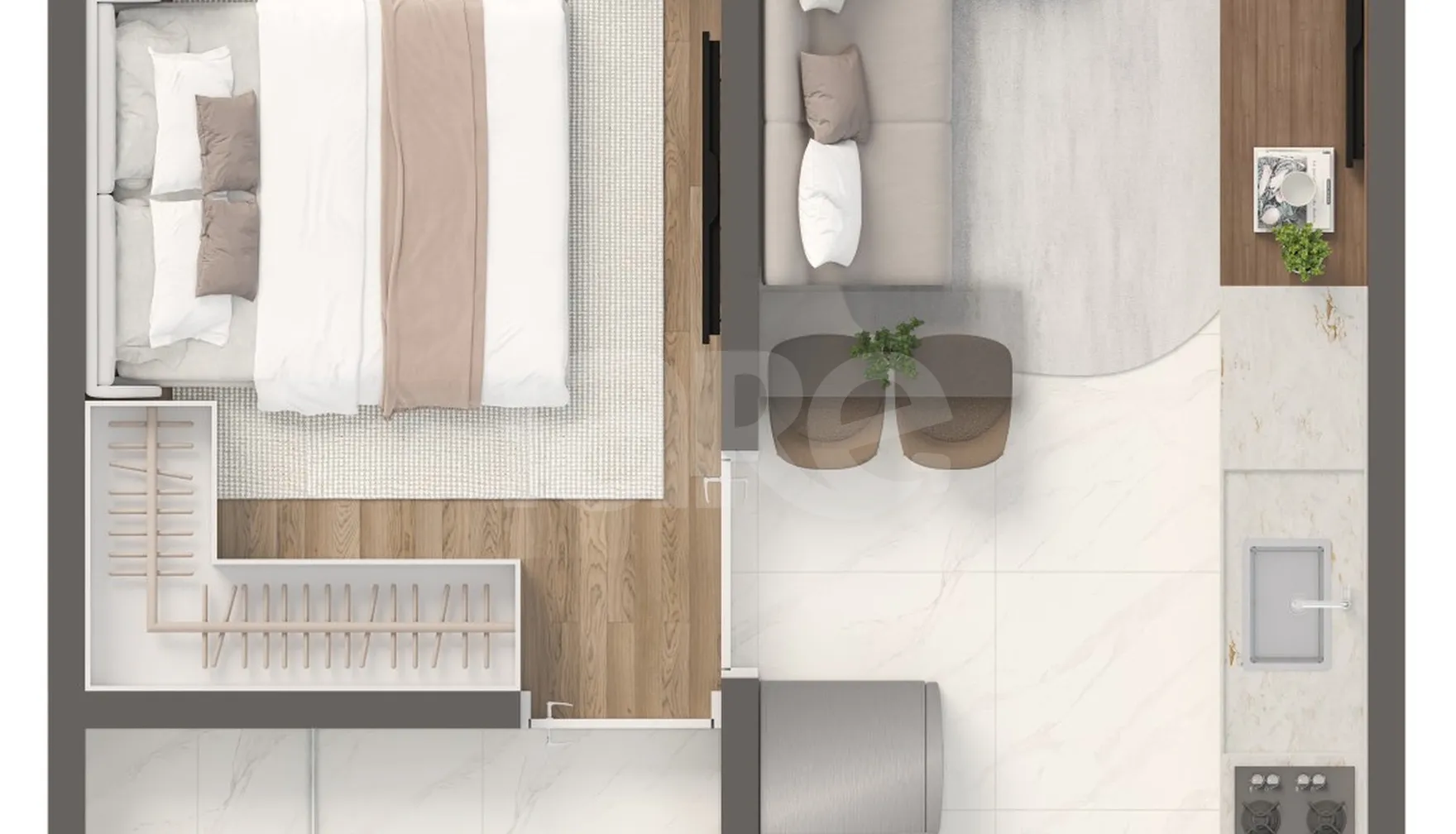 Planta — Apartamento 35,05 m²