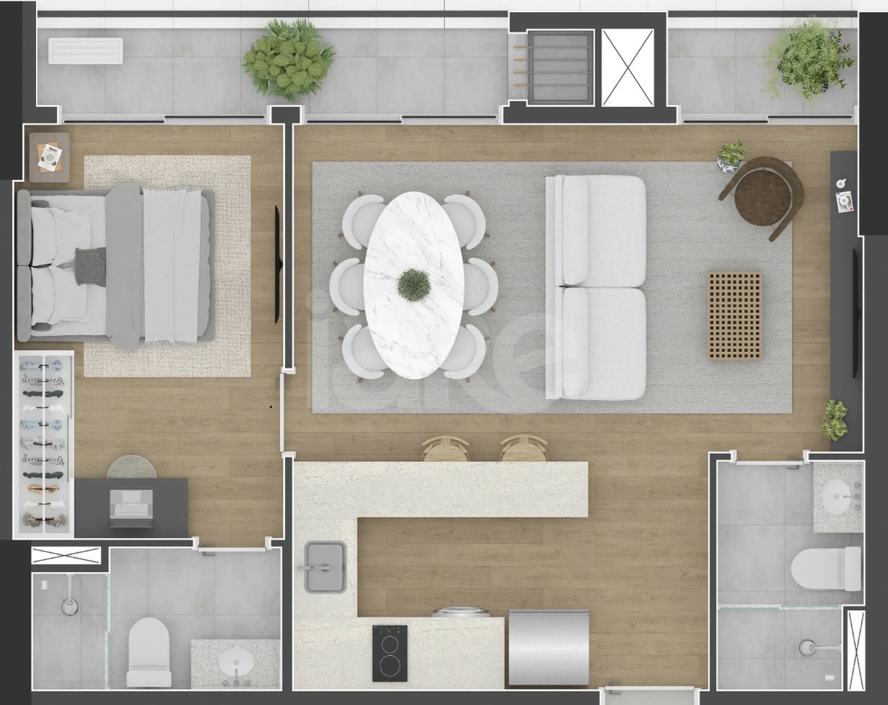 Planta — Apartamento 39,54 m²