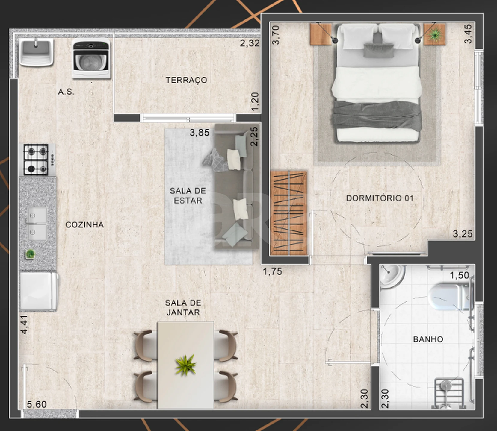 Planta — Apartamento 47,14 m²
