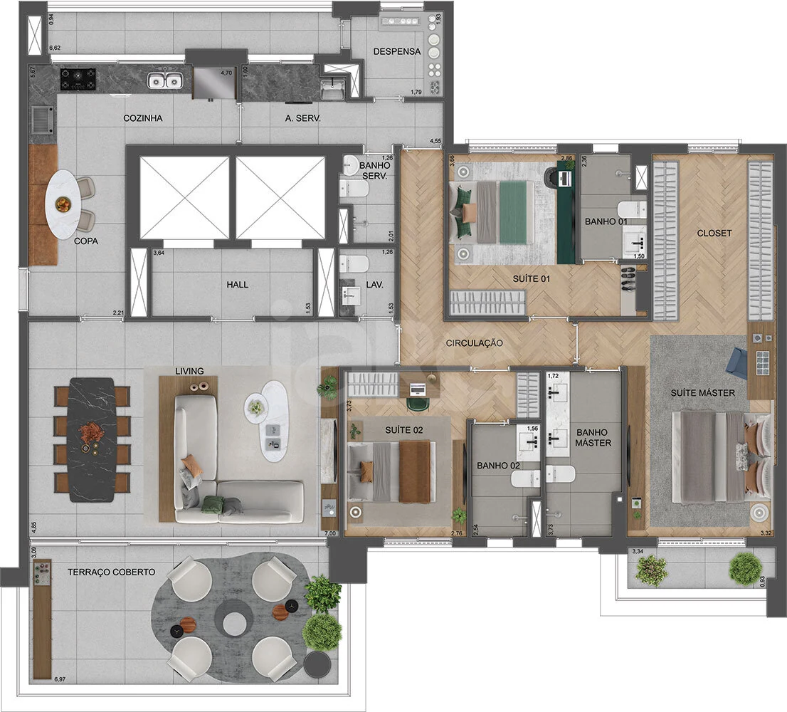 Planta — Apartamento 215,18 m²