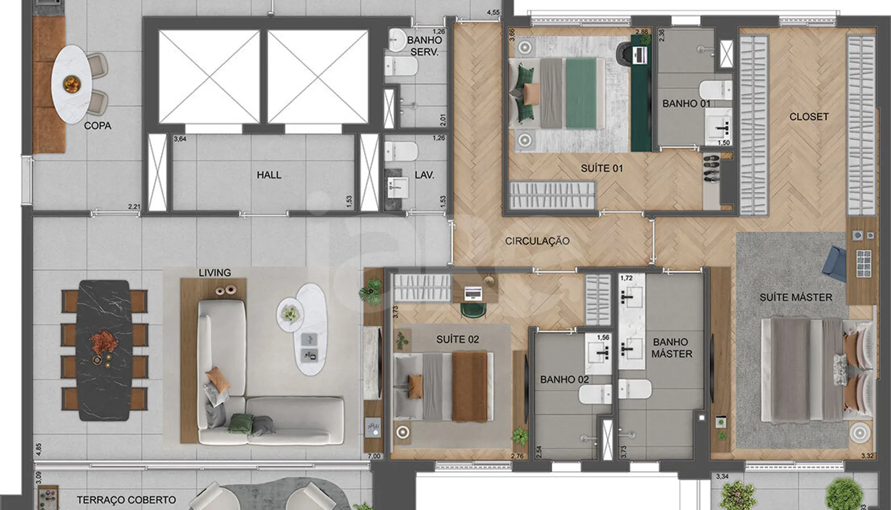 Planta — Apartamento 215,18 m²