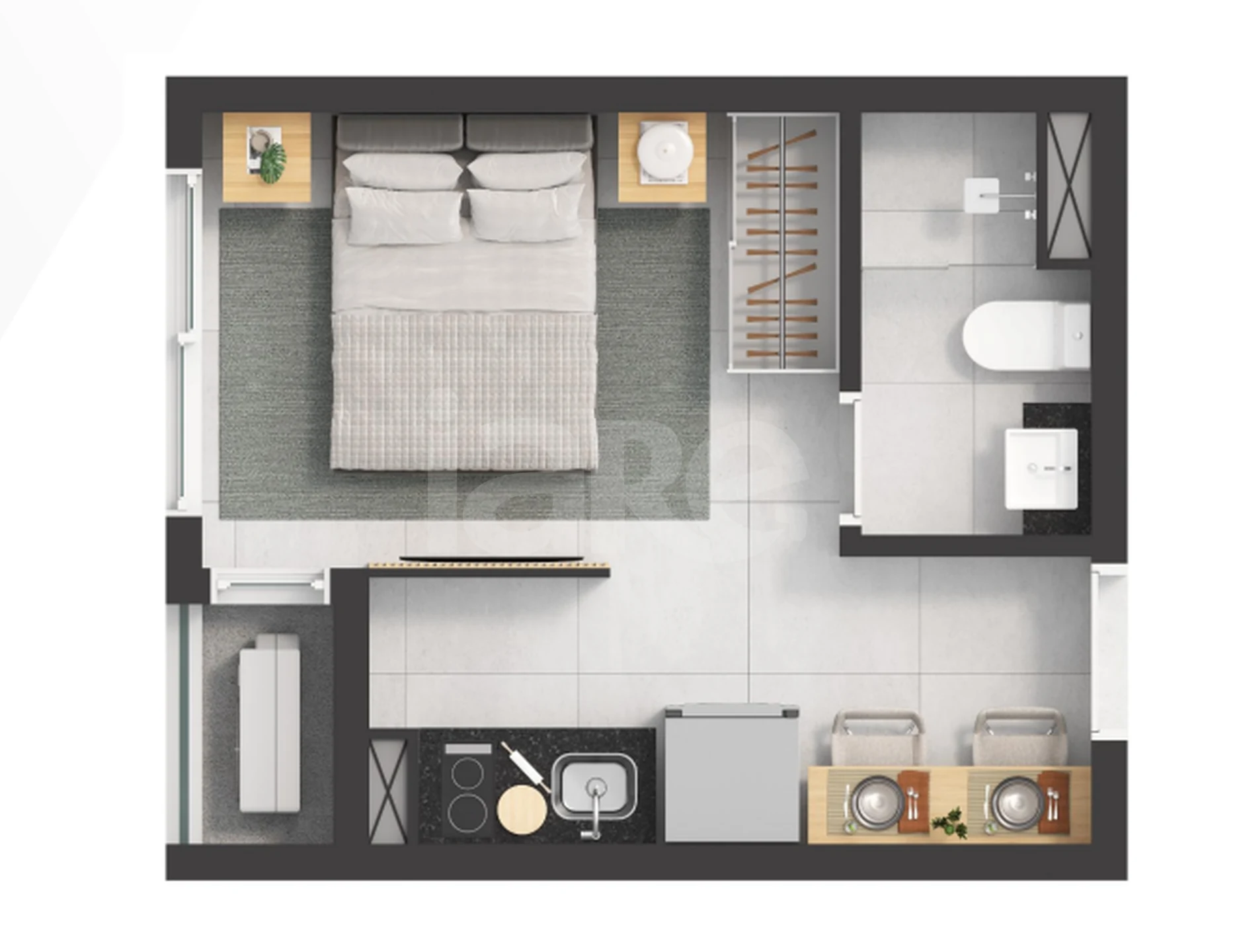 Planta — Apartamento 26,93 m²