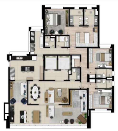 Planta — Apartamento 277,08 m²