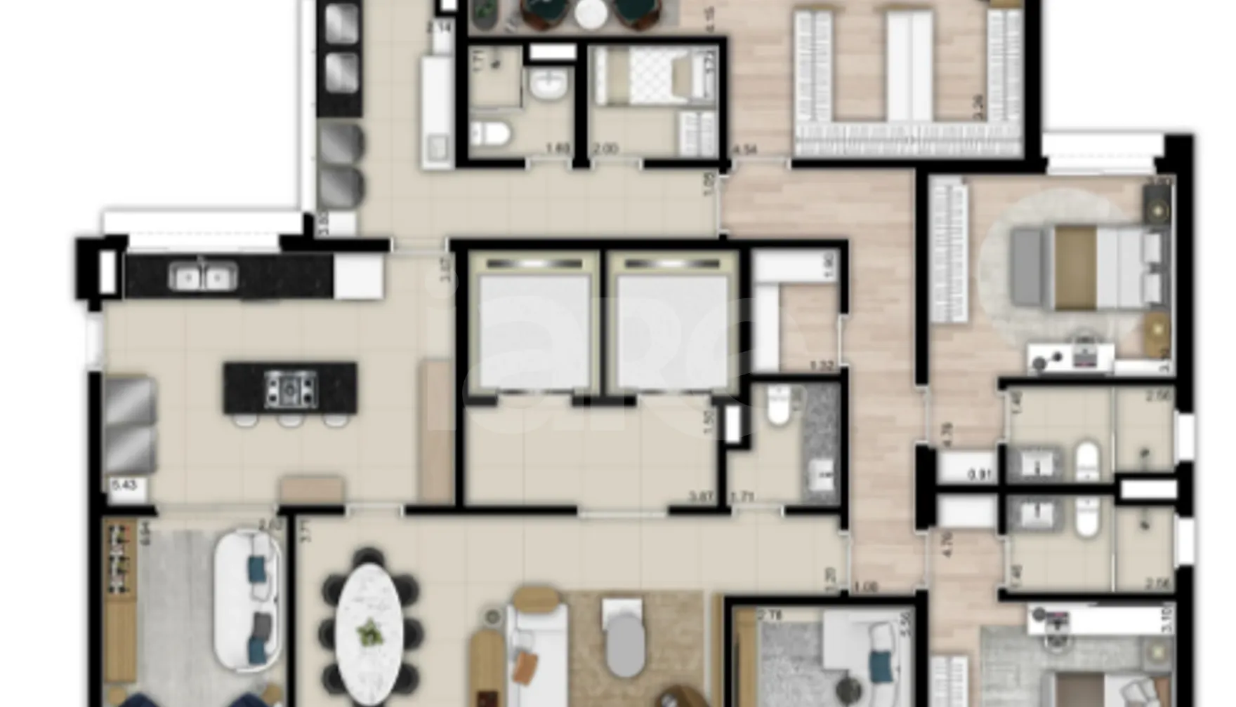 Planta — Apartamento 277,08 m²