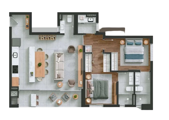 Planta — Apartamento 86,7 m²