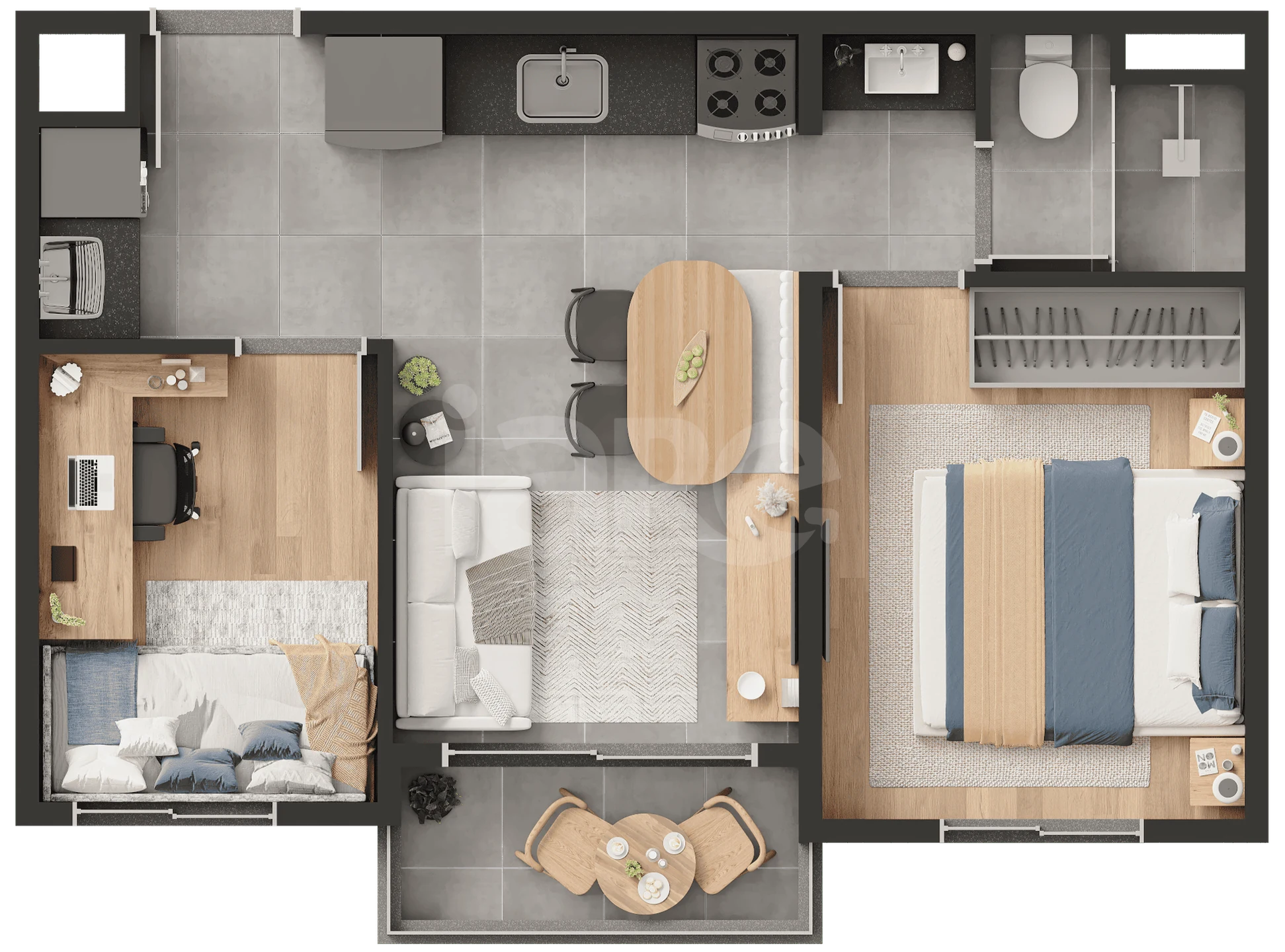 Planta — Apartamento 33,94 m²
