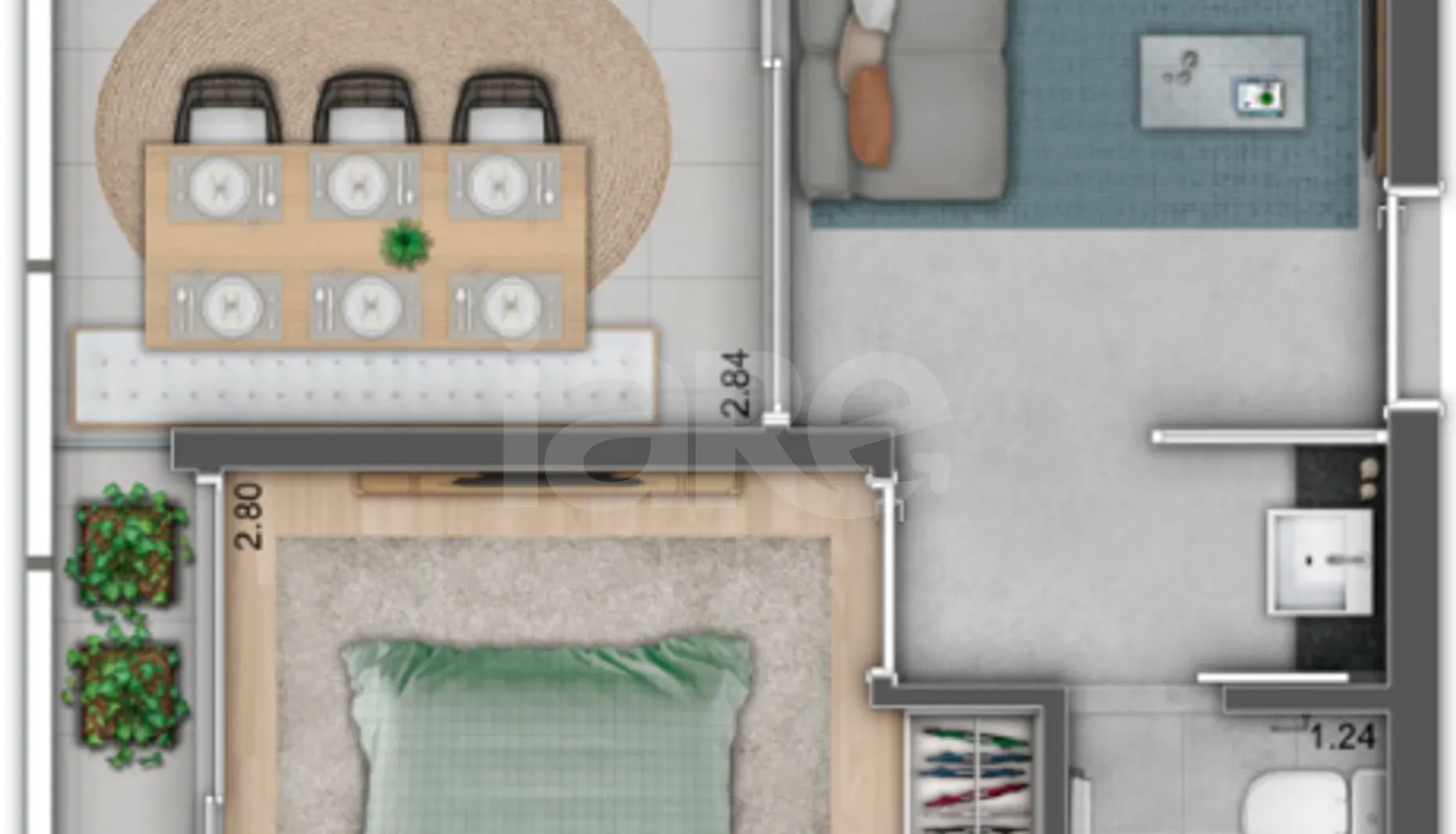 Planta — Apartamento 32,35 m²