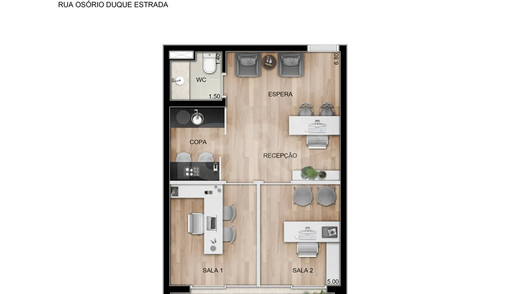 Planta — Sala 43,5 m²
