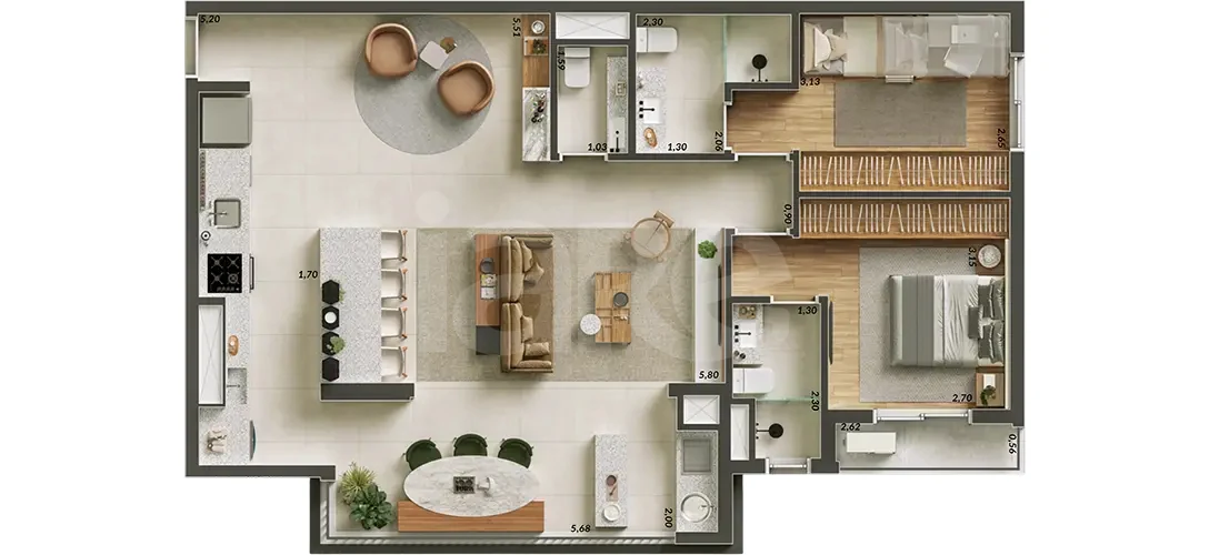 Planta — Garden 103,62 m²