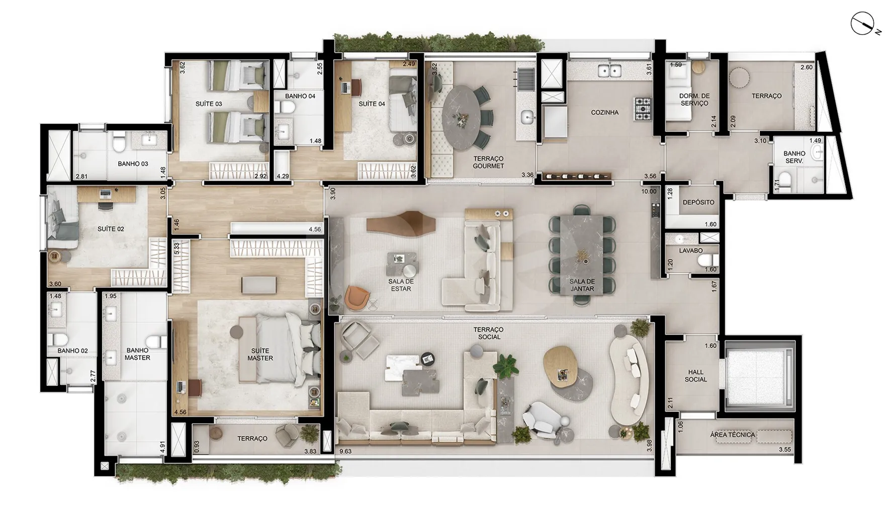 Planta — Apartamento 262,35 m²