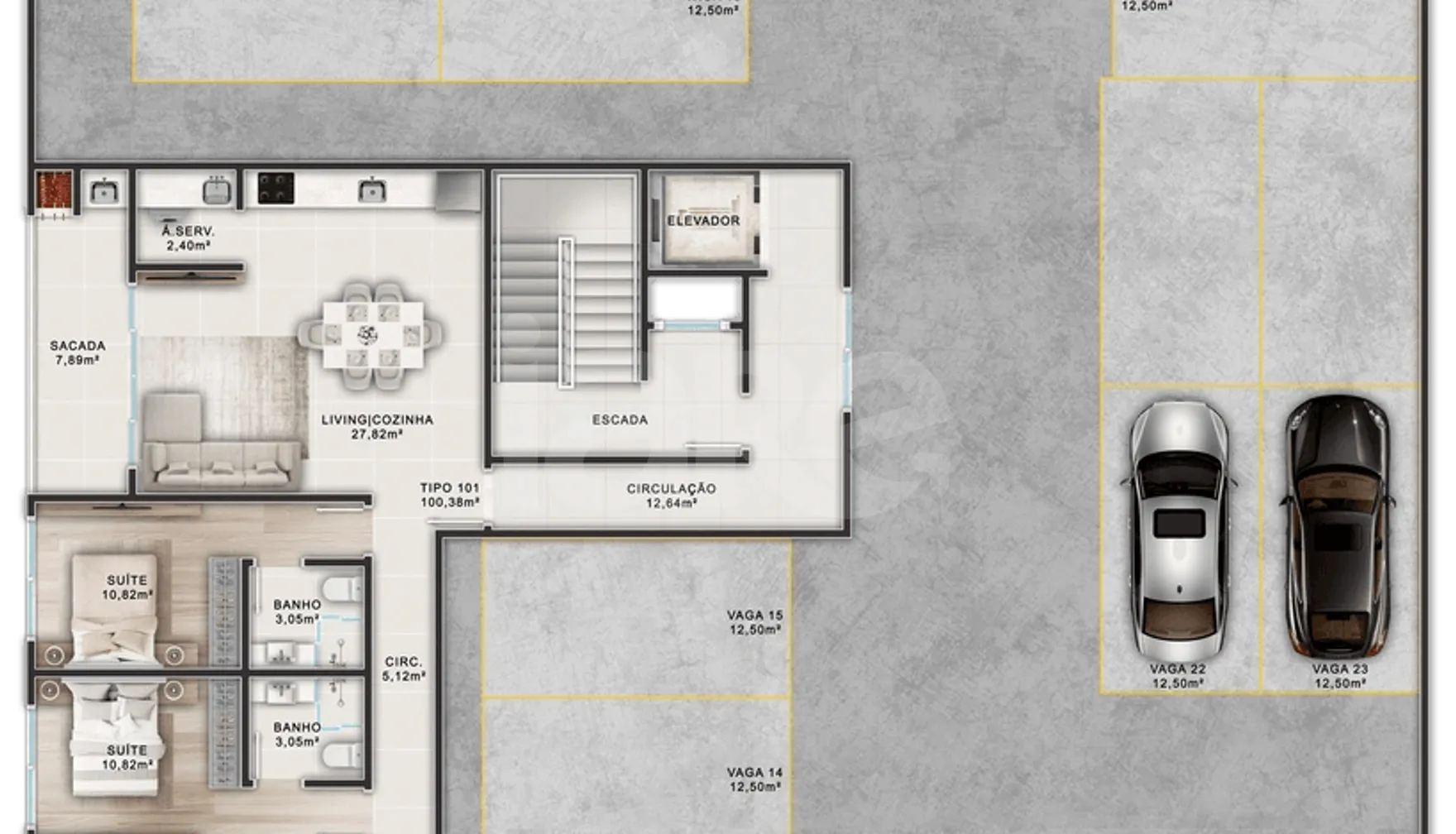 Planta — Pavimento garagem