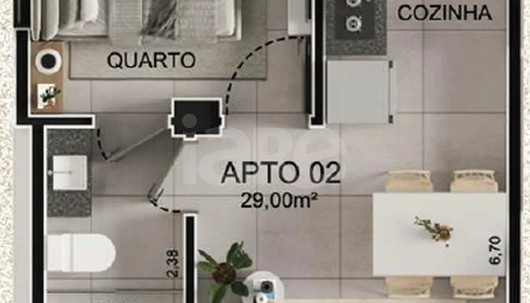 Planta — Apartamento 29 m²