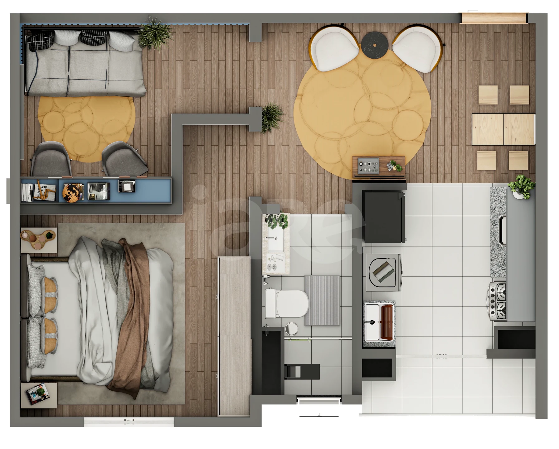 Planta — Apartamento 36,88 m²