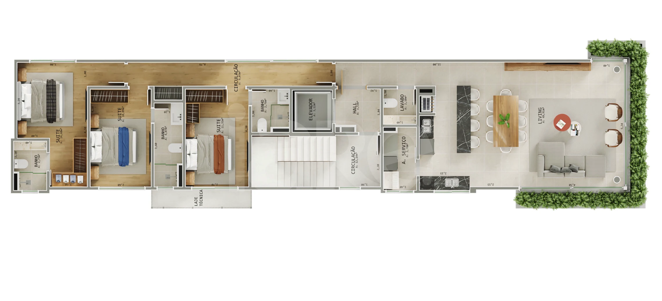 Planta — Apartamento 228,59 m²