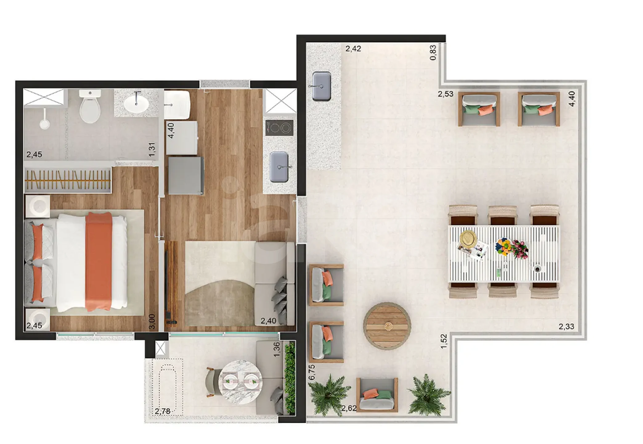 Planta — Garden 58,63 m²