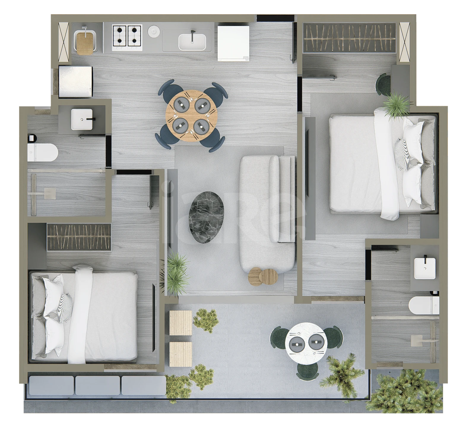 Planta — Apto 02 QT