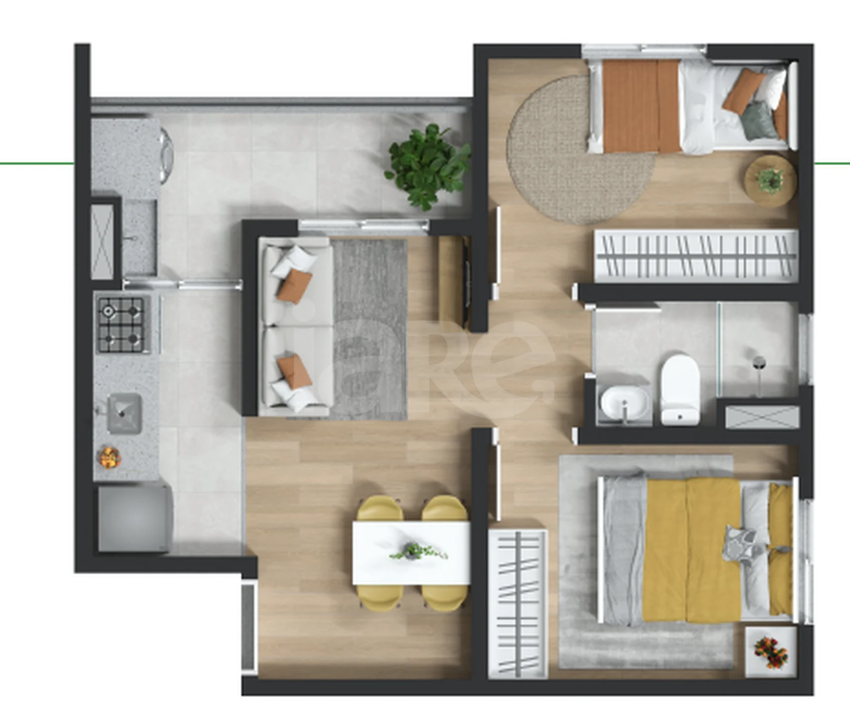 Planta — Apartamento 37,64 m²