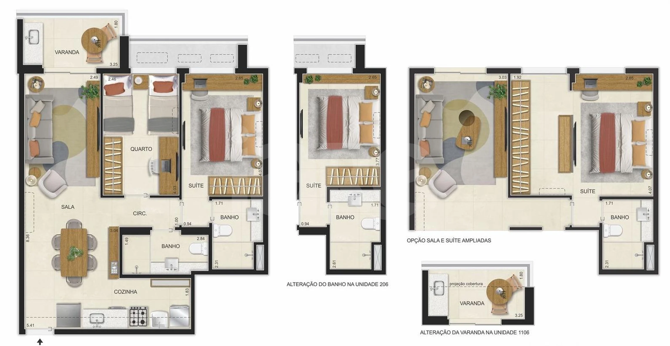 Planta — Apartamento 65,55 m²