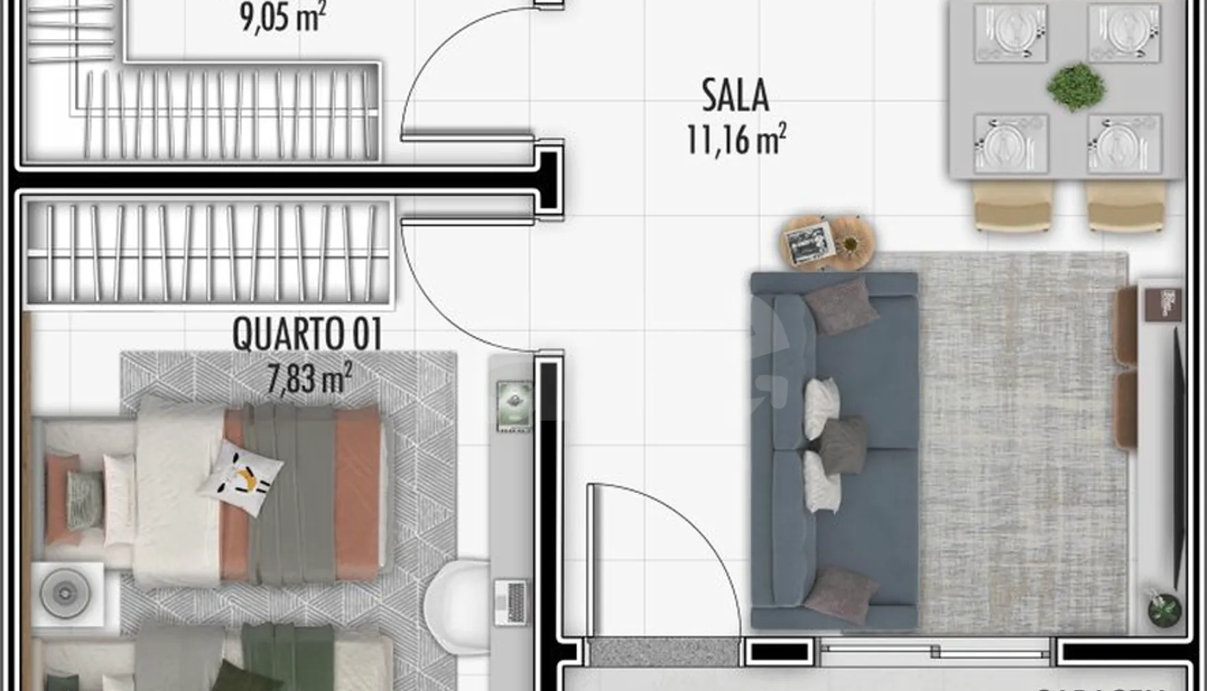 Planta — Casa em Condomínio 42,42 m²