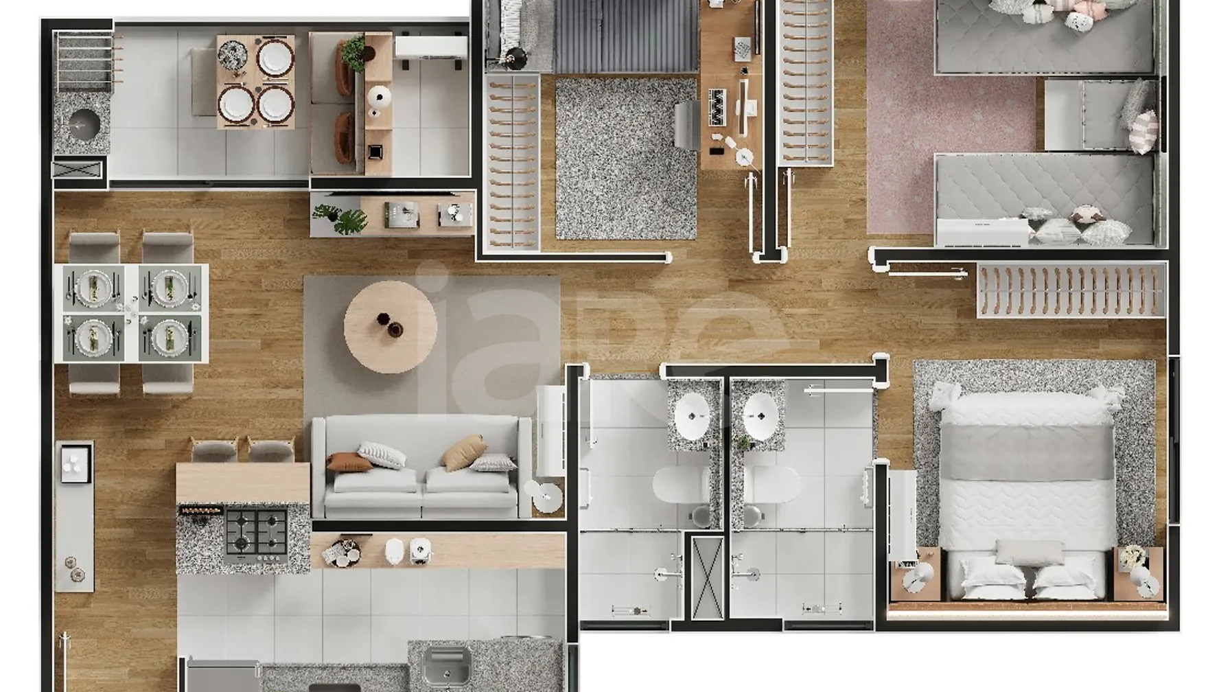 Planta — Apartamento 64,49 m²