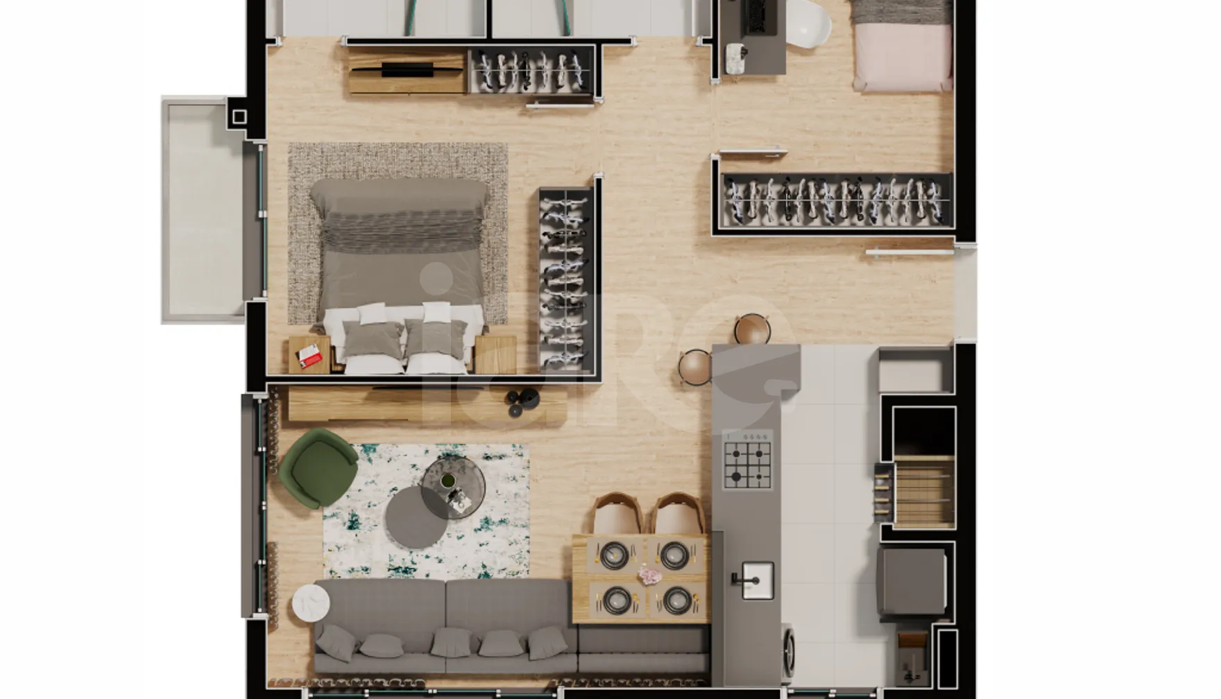 Planta — Apartamento 66,88 m²