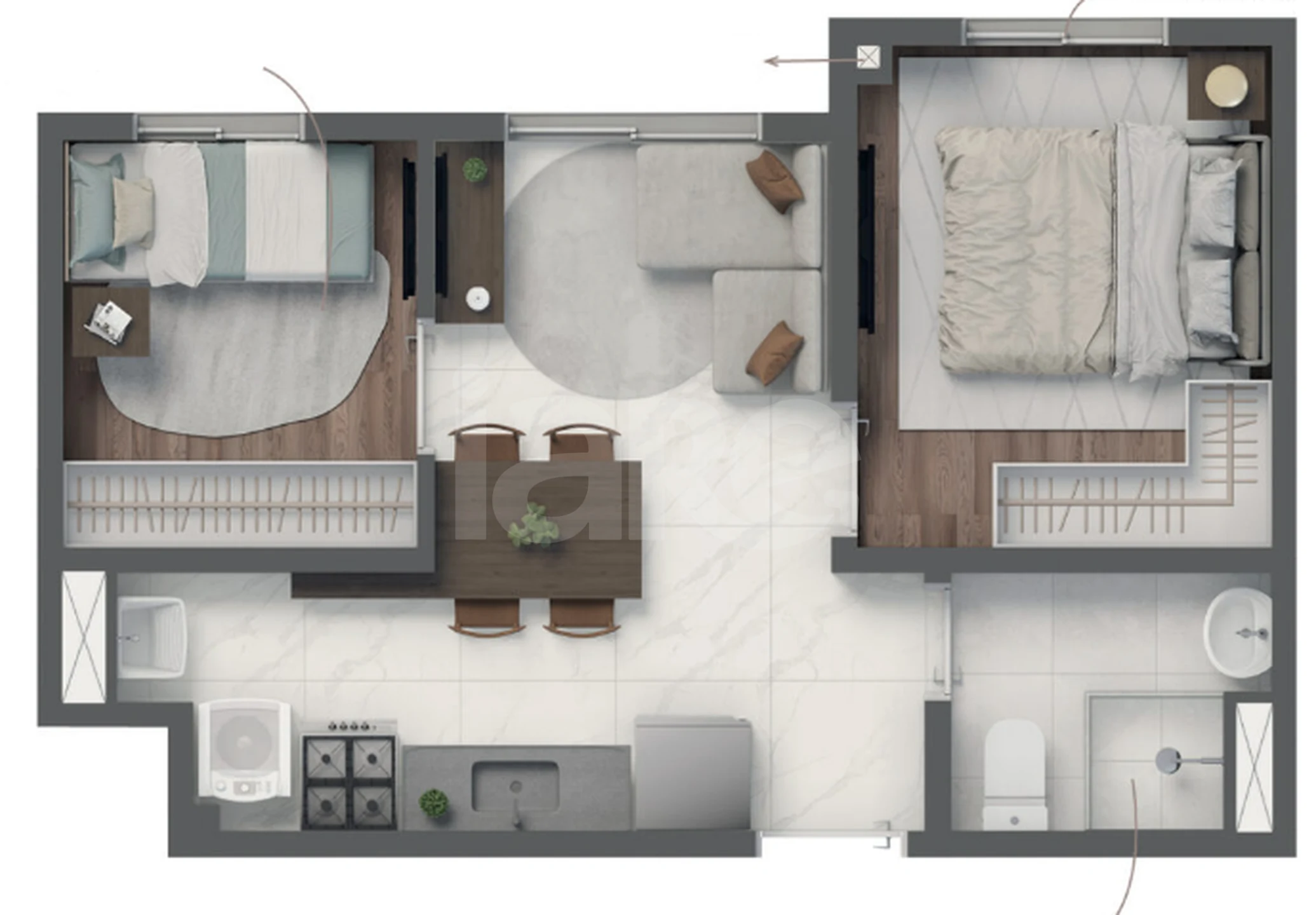 Planta — Apartamento 31,4 m²
