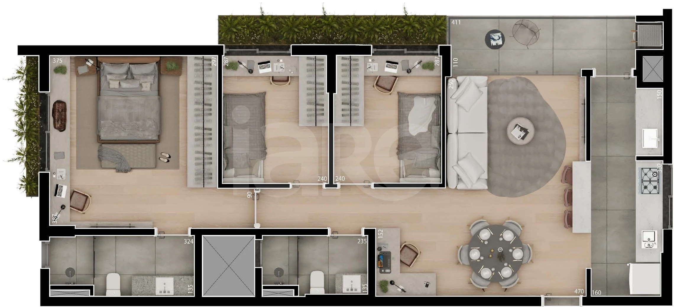 Planta — Apartamento 82,15 m²