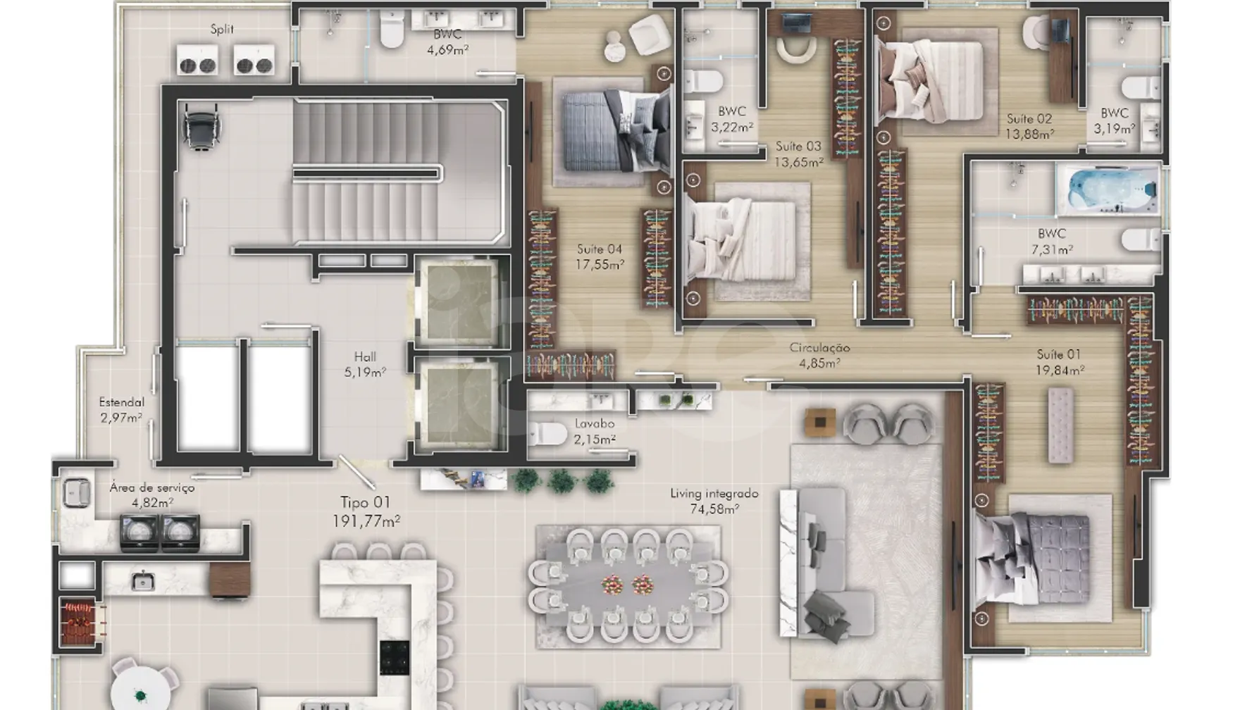 Planta — Apartamento 191 m²
