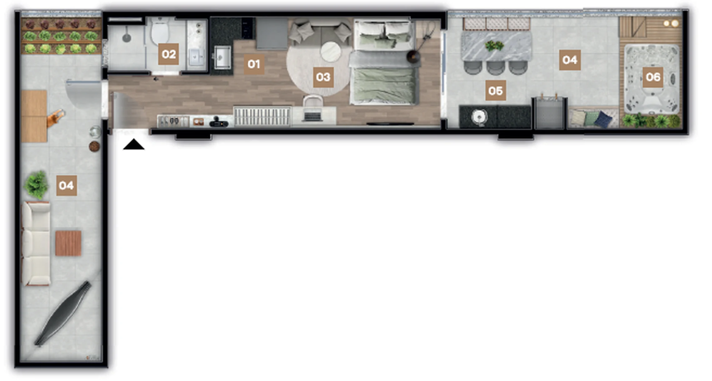 Planta — Garden 49,9 m²