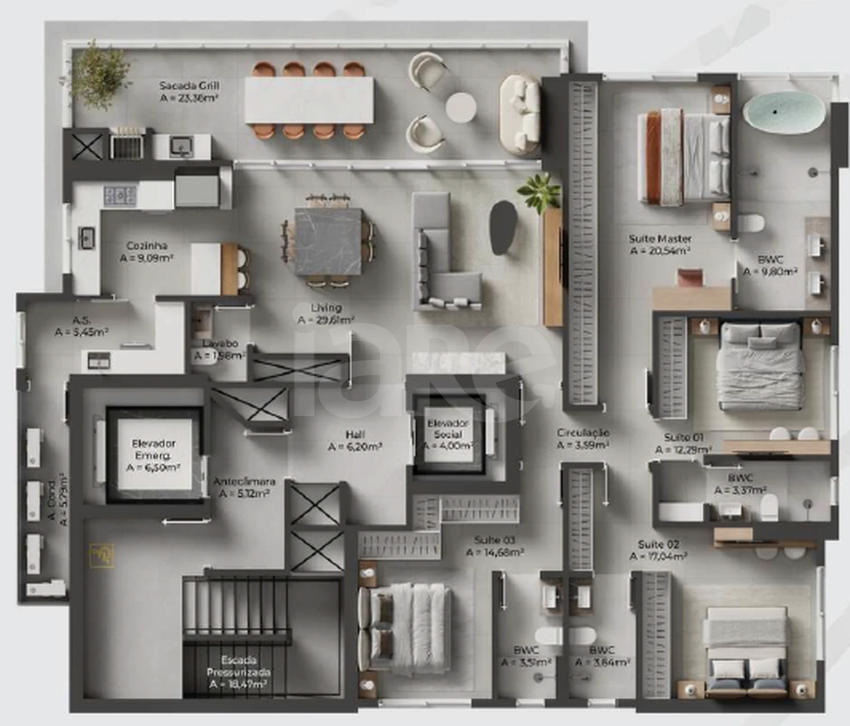 Planta — Apartamento 190 m²