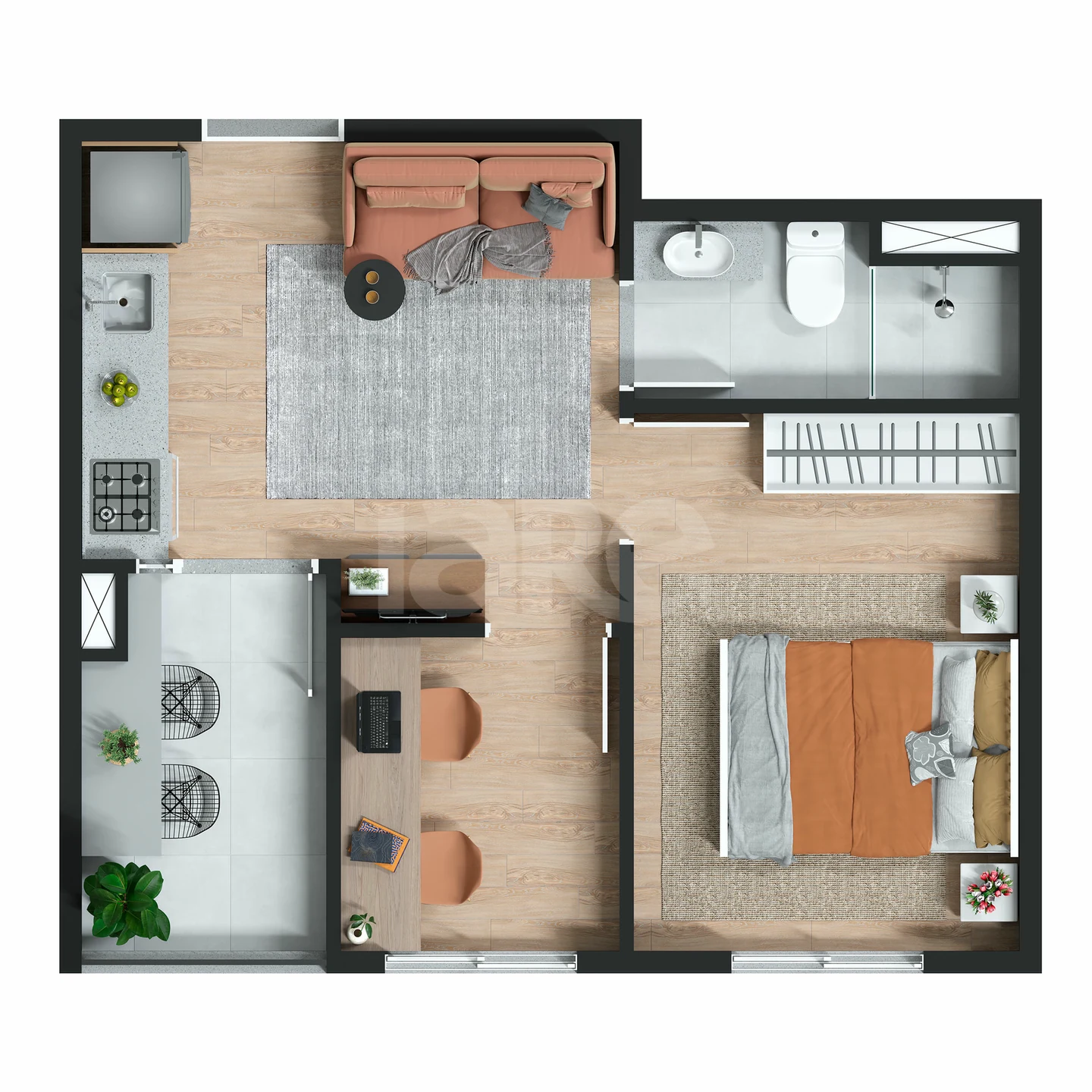 Planta — Apartamento 30,55 m²