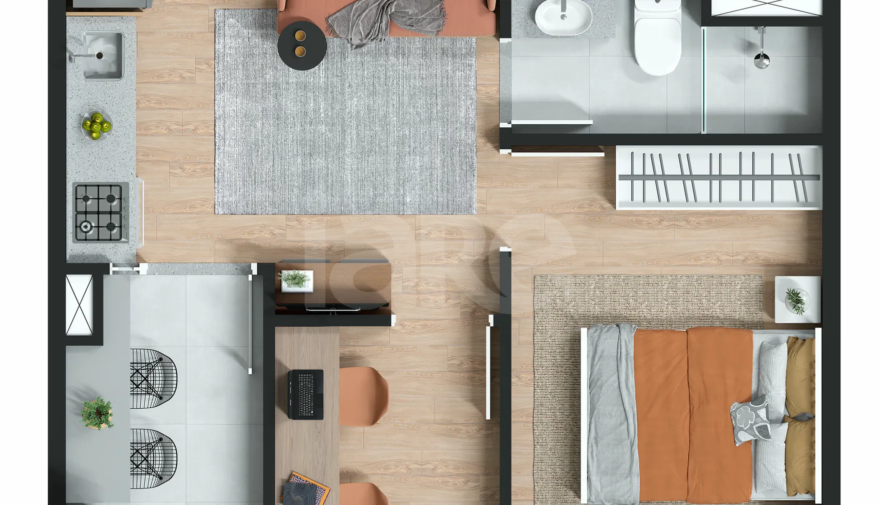 Planta — Apartamento 30,55 m²