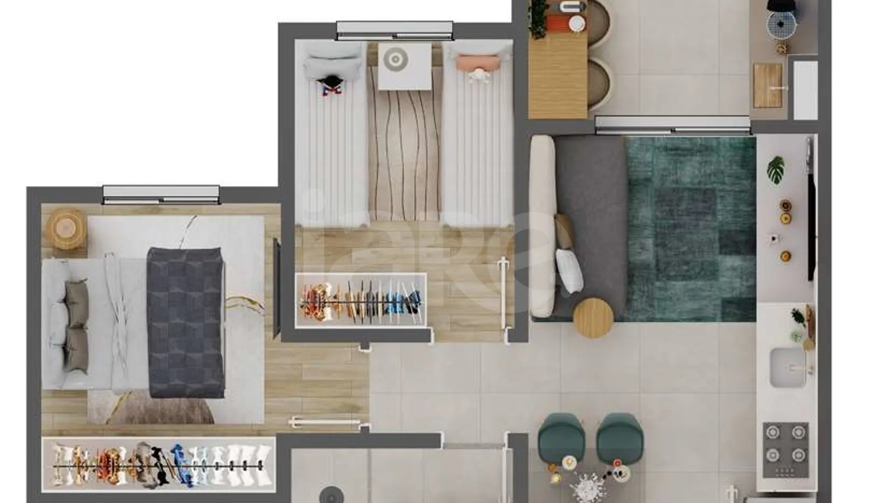 Planta — Apartamento 40,25 m²