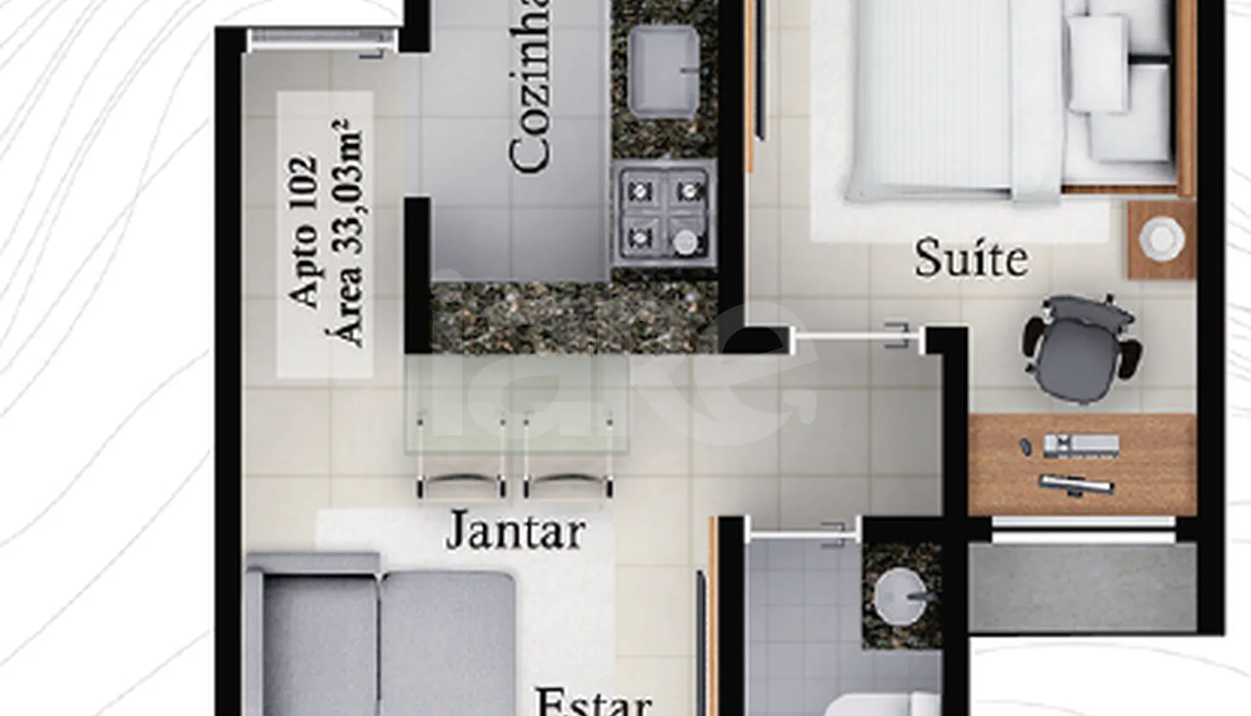 Planta — Apartamento 35 m²