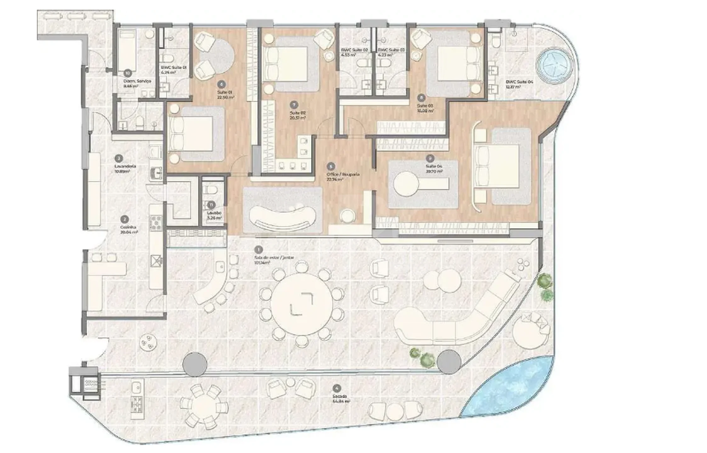 Planta — Apartamento 398,31 m²