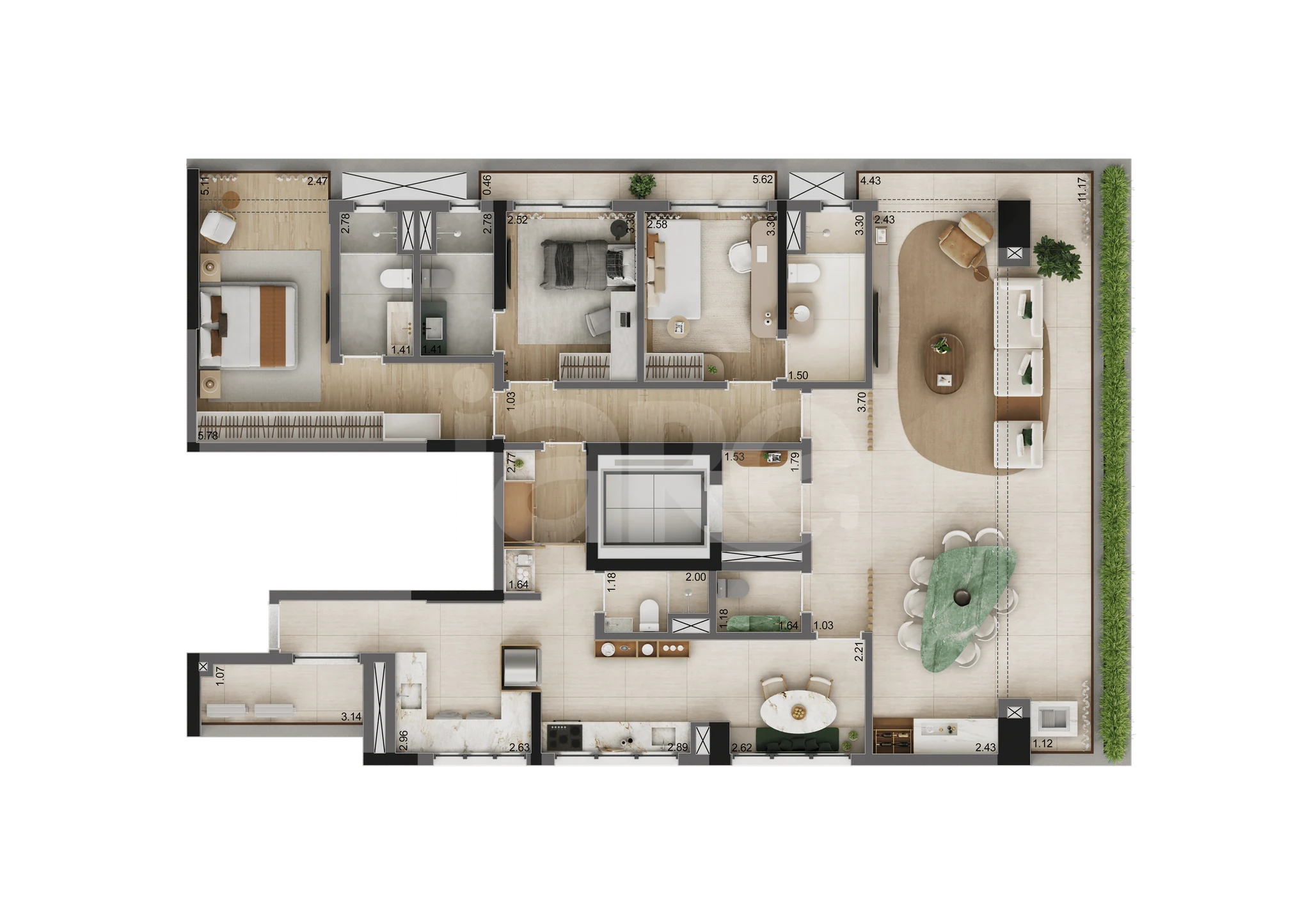 Planta — Apartamento 182,49 m²