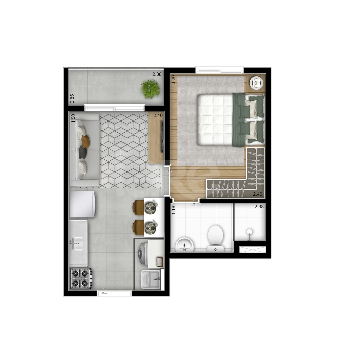 Planta — Garden 29,34 m²