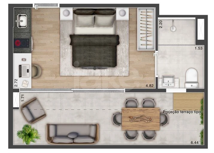 Planta — Garden 24,46 m²