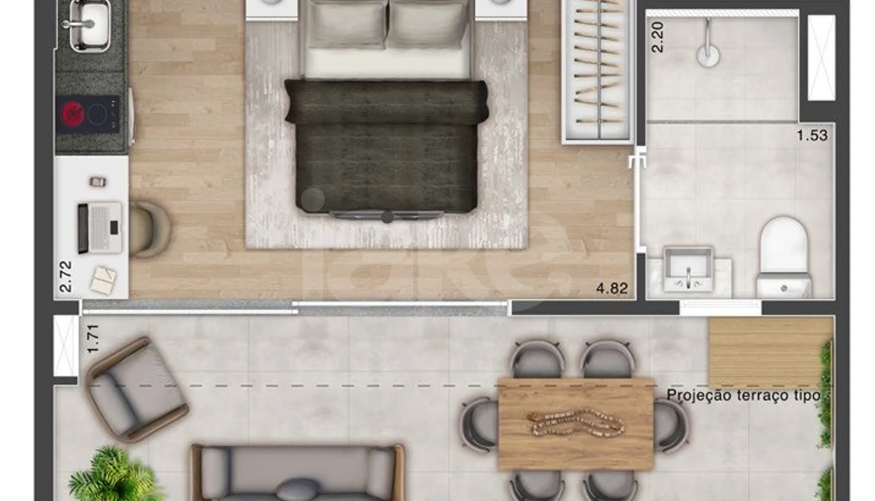 Planta — Garden 24,46 m²