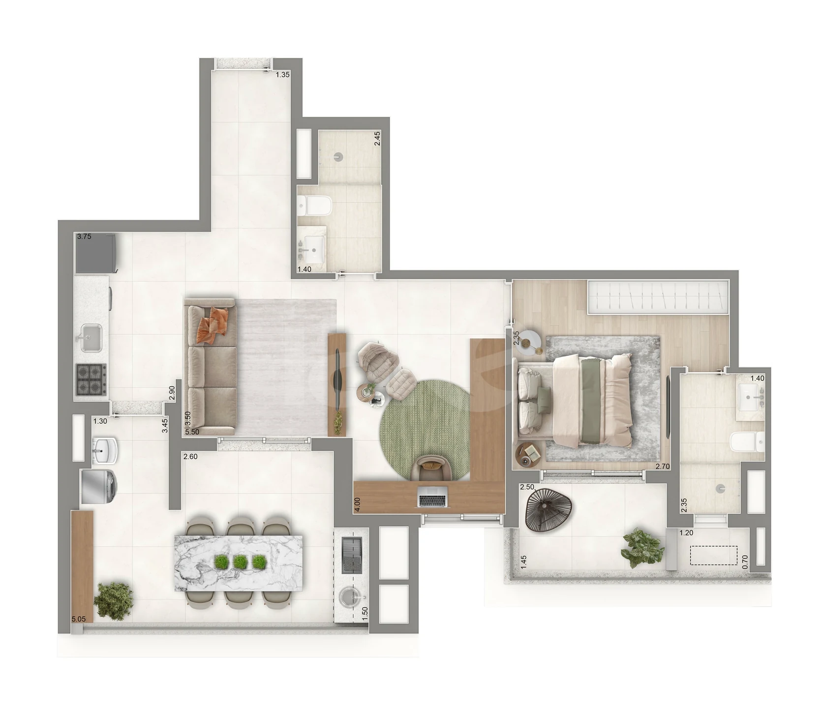 Planta — Garden 82,5 m²