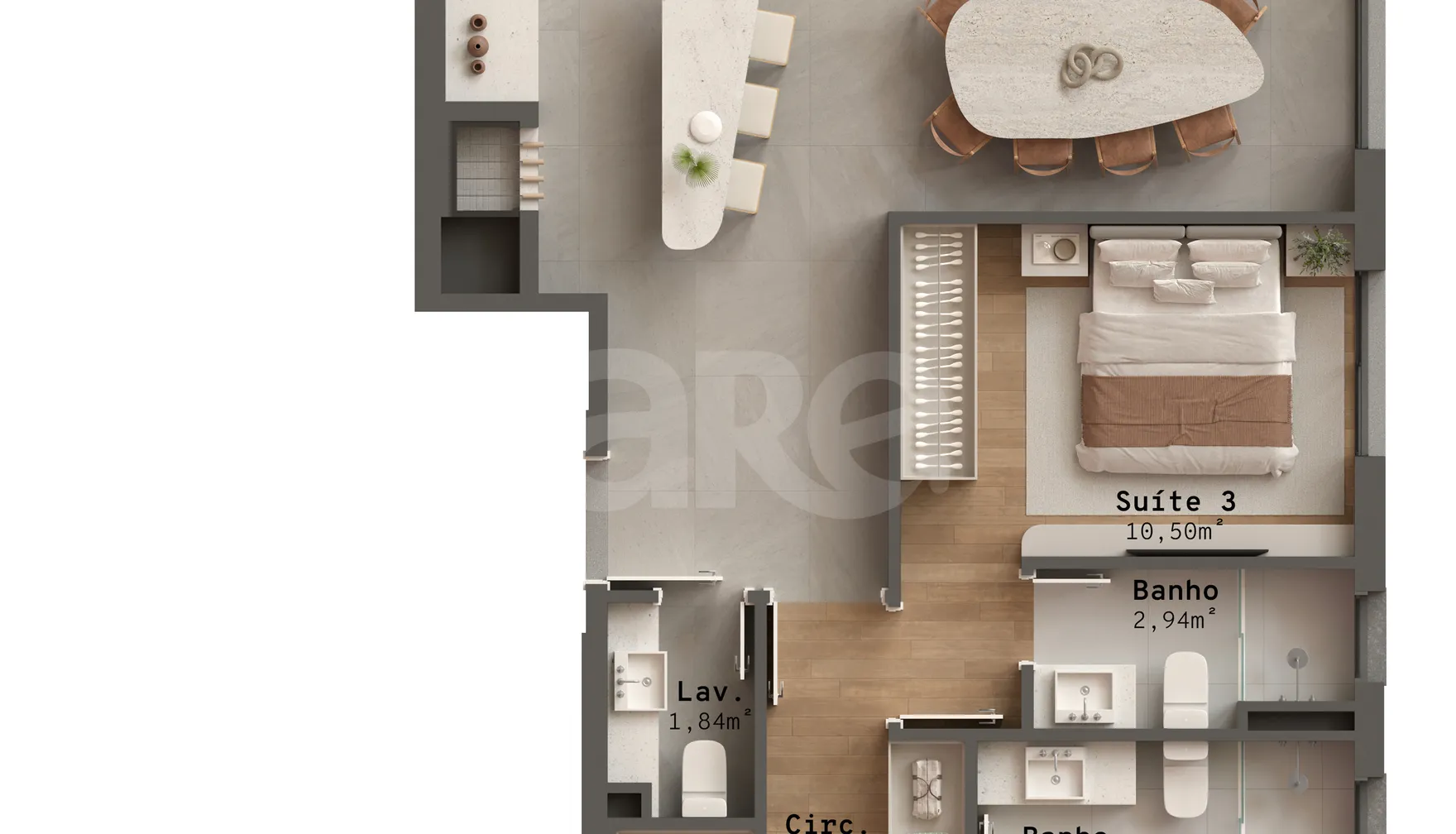 Planta — Apartamento 123,77 m²